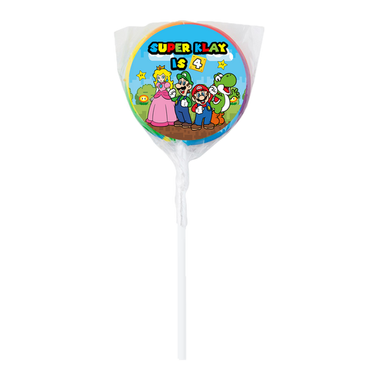 Super Mario Theme Lollipops -12pk