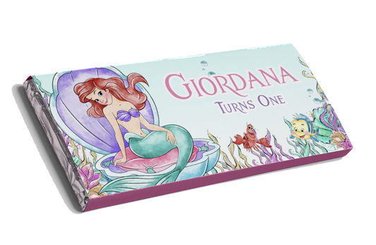 little mermaid personalised chocolate bar