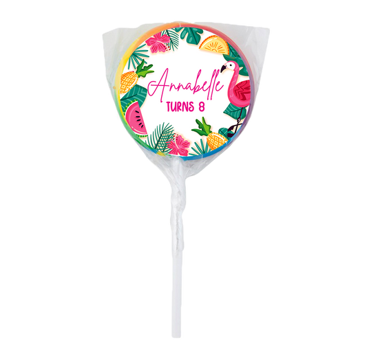 Tropical Flamingo Theme Lollipops -12pk