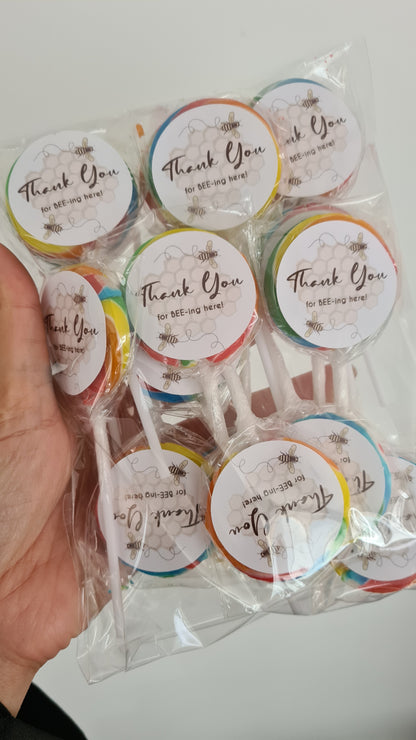 Bee themed Lollipops -12pk