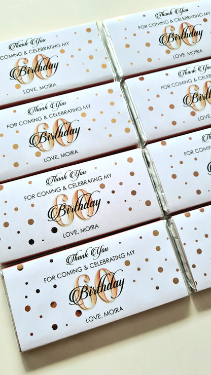 Rose Gold Confetti Birthday Chocolate Bar