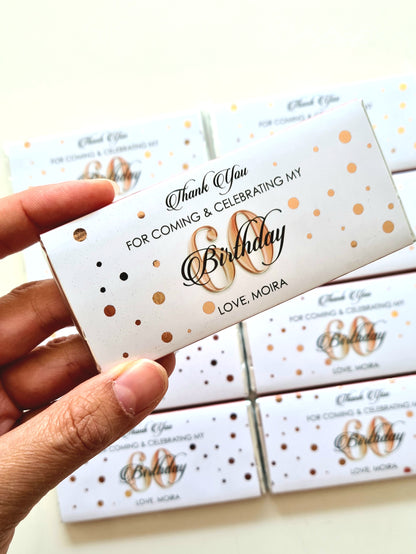 Rose Gold Confetti Birthday Chocolate Bar