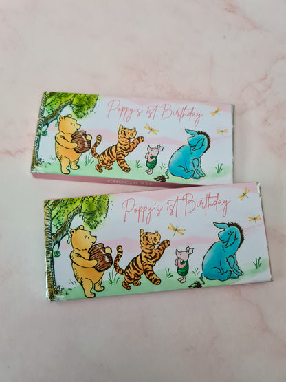 Classic Pink Winnie the Pooh Chocolate Bar