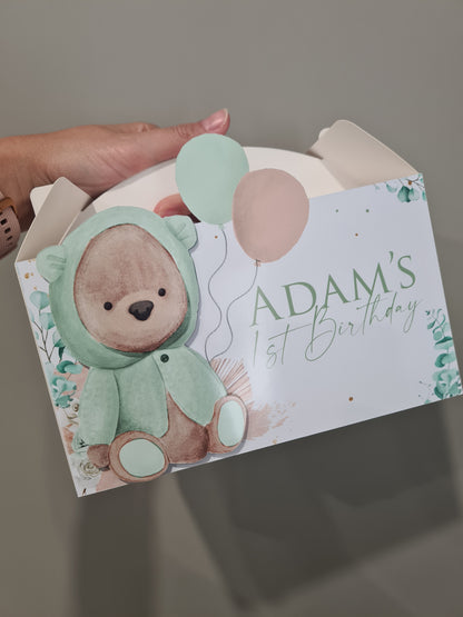 Teddy Bear Leaf Design Party Box