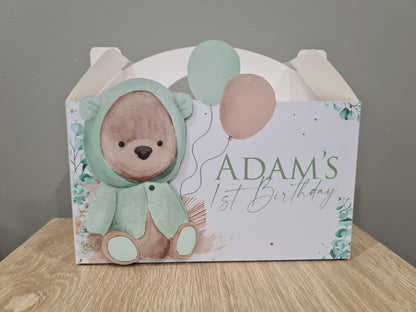 Teddy Bear Leaf Design Party Box