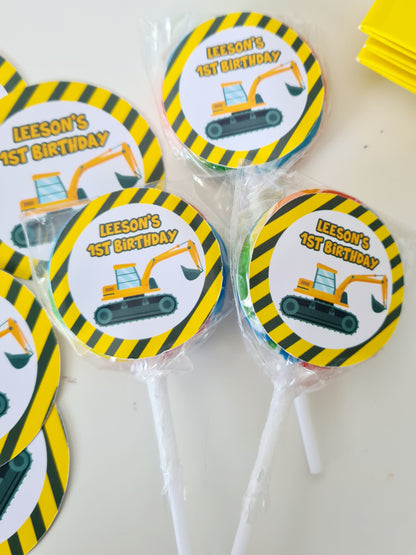 Construction Theme Lollipops -12pk