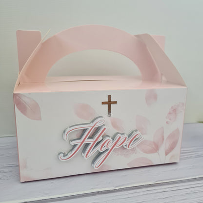 Soft Pink Leaf Christening Party Box