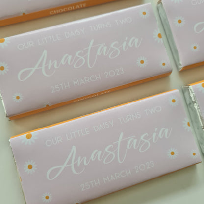 Daisy Themed Chocolate Bar